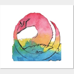 Pansexual Watercolour Swan | Pride Bird Posters and Art